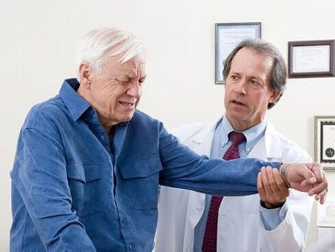 A doctor's examination for arthrosis of the joints