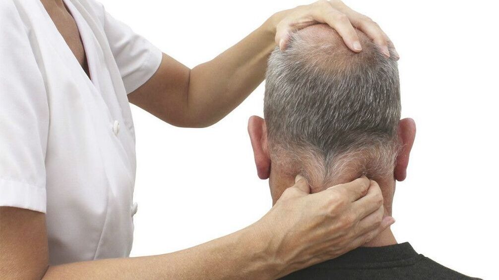 Carrying out a therapeutic massage of the neck